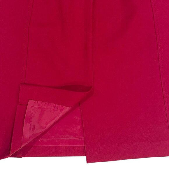 Rich Ruby Red Pencil Skirt — Lined Winter Workwear Essential, Size 10 - Picture 3 of 12